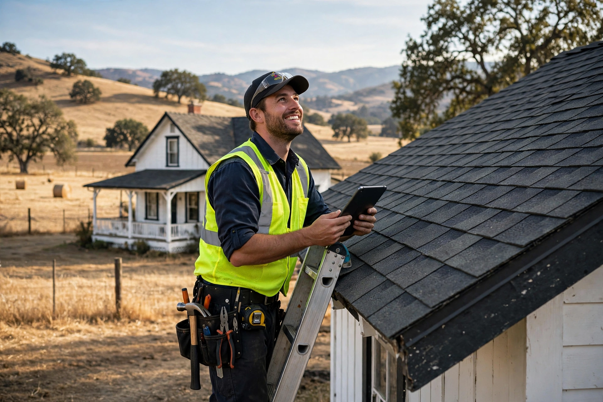 Roof Leak Repair Solutions roofing technician serving Hollister, CA