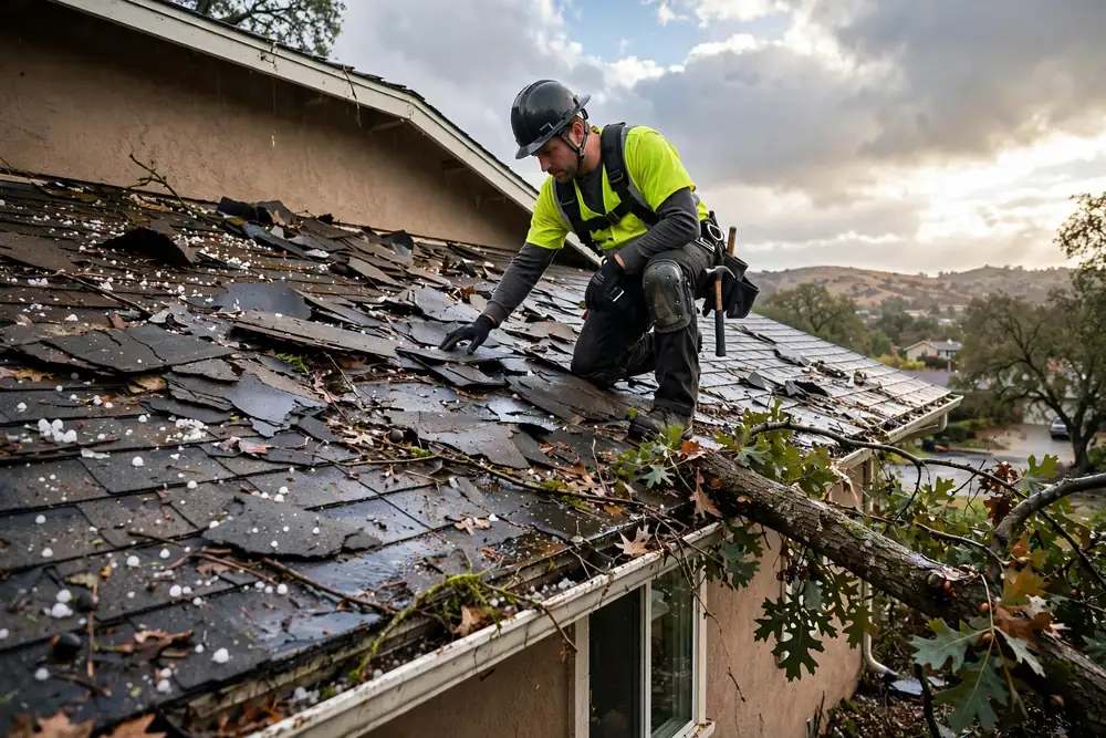 Reparación de leak de daño de la tormenta en Hollister, CA